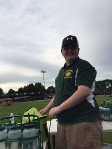 Phillip got a job as the Hydration Assistant for the Glens Falls Green Jackets Semi-Pro Football Team