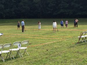 participants playing croquet on fields seven and eight