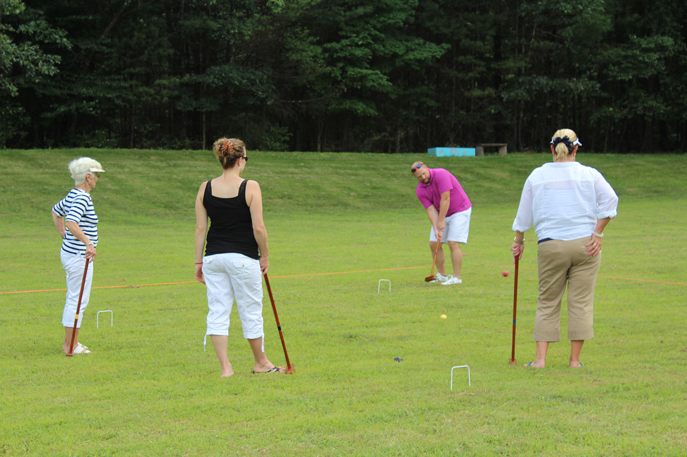 Group of people playing croquet at Croquet on the Green event