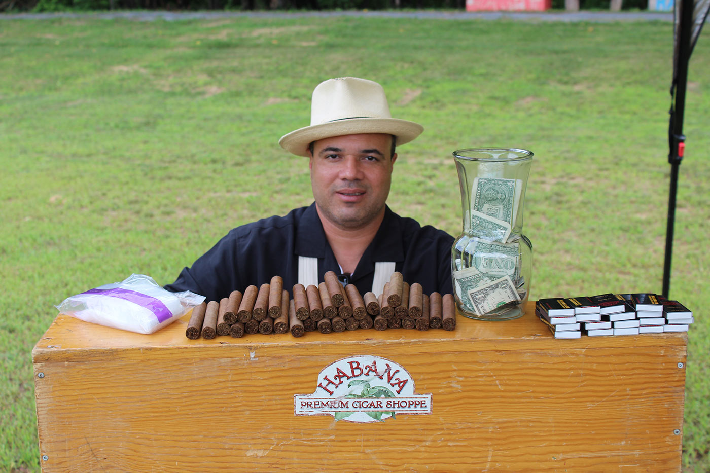 Habana premium cigars rolling cigars for guests to enjoy at AIM Services Croquet on the Green event