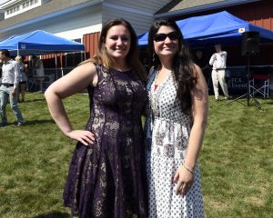 two women smiling in the sun at 4th annual croquet on the green