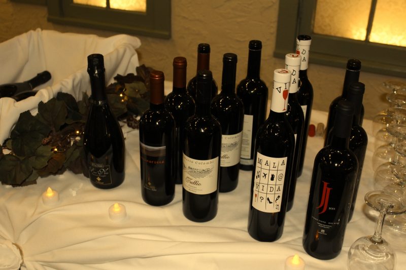 Close up of bottle displays at Specialty Wines & More vendor table