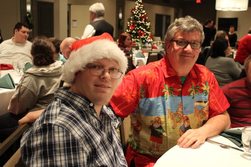 Two people at the Holiday Tea event