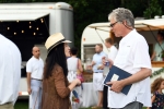 Natalie Sillery talking to Walt Adams at AIM Services Croquet on the Green event