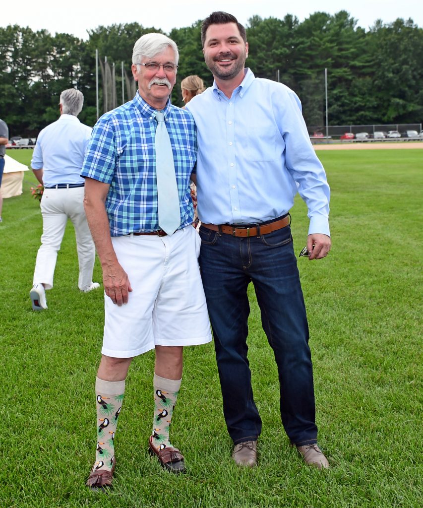 Two men together at Croquet on the Green 2019