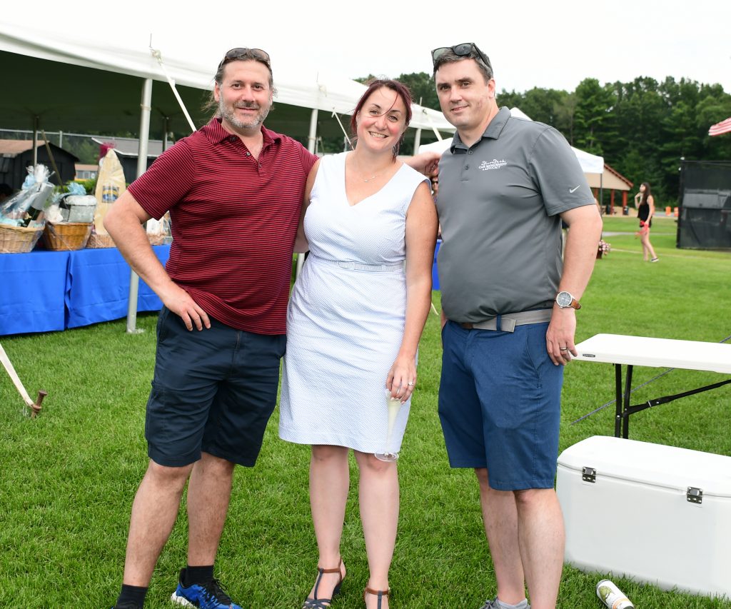 Group of three people together at Croquet on the Green 2019