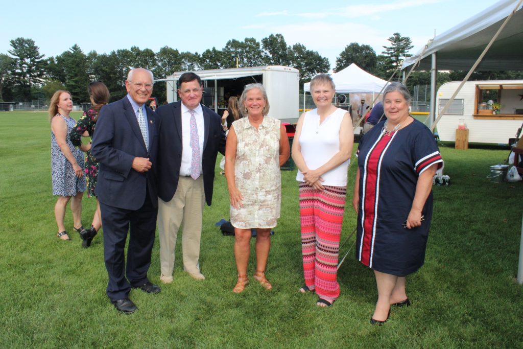 L-R: Paul Tonko, Chris Lyons, Meg Kelly, June MacClelland, and Carrie Woerner at Croquet on the Green 2019
