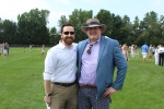 Two men dressed up on croquet field at Croquet the Green 2019