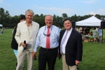 L-R: Walt Adams, Tom Flynn of Jaeger & Flynn Associates, and Chris Lyons pose together on the croquet fields at Croquet on the Green 2019