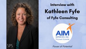 Headshot of Kathleen Fyfe with text "Interview with Kathleen Fyfe of Fyfe Consulting