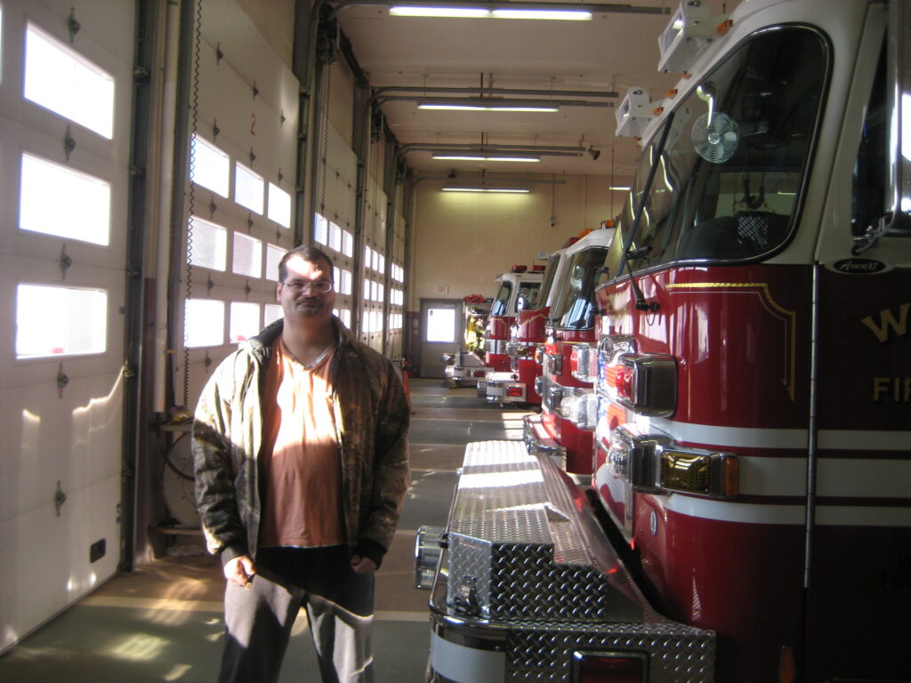 Jon at a firehouse