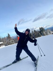 Andrew skiing