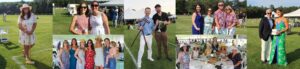 collage of people at an outdoor croquet event